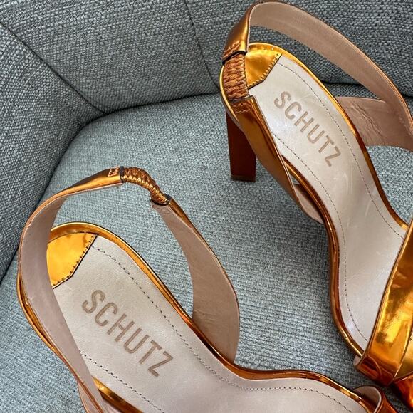 NWOT: Schutz Kelly Leather Slingback Heels - Picture 3 of 7